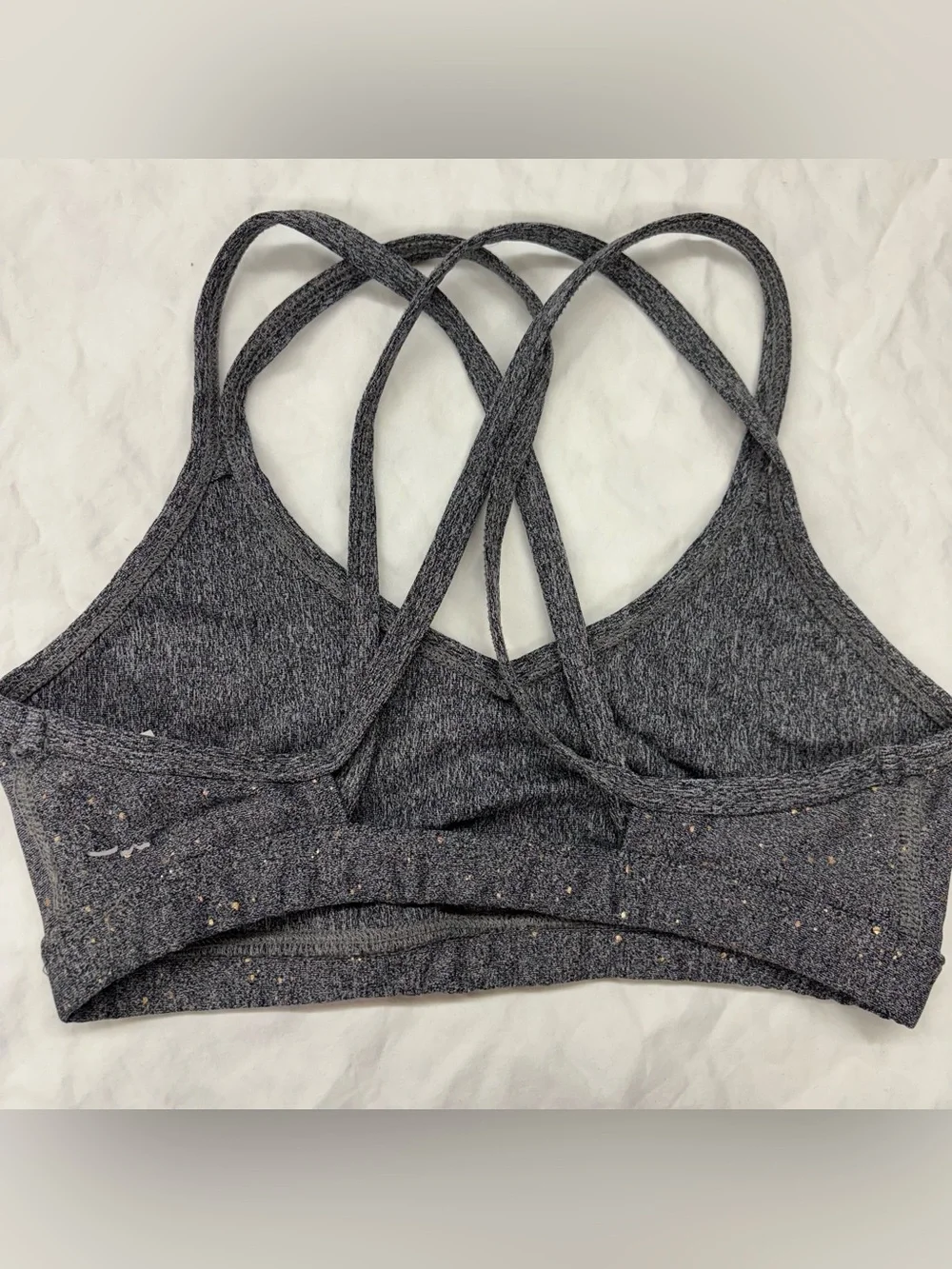 Beyond Yoga‎ Double Back Alloy speckled sports bra gray rose gold Size XS